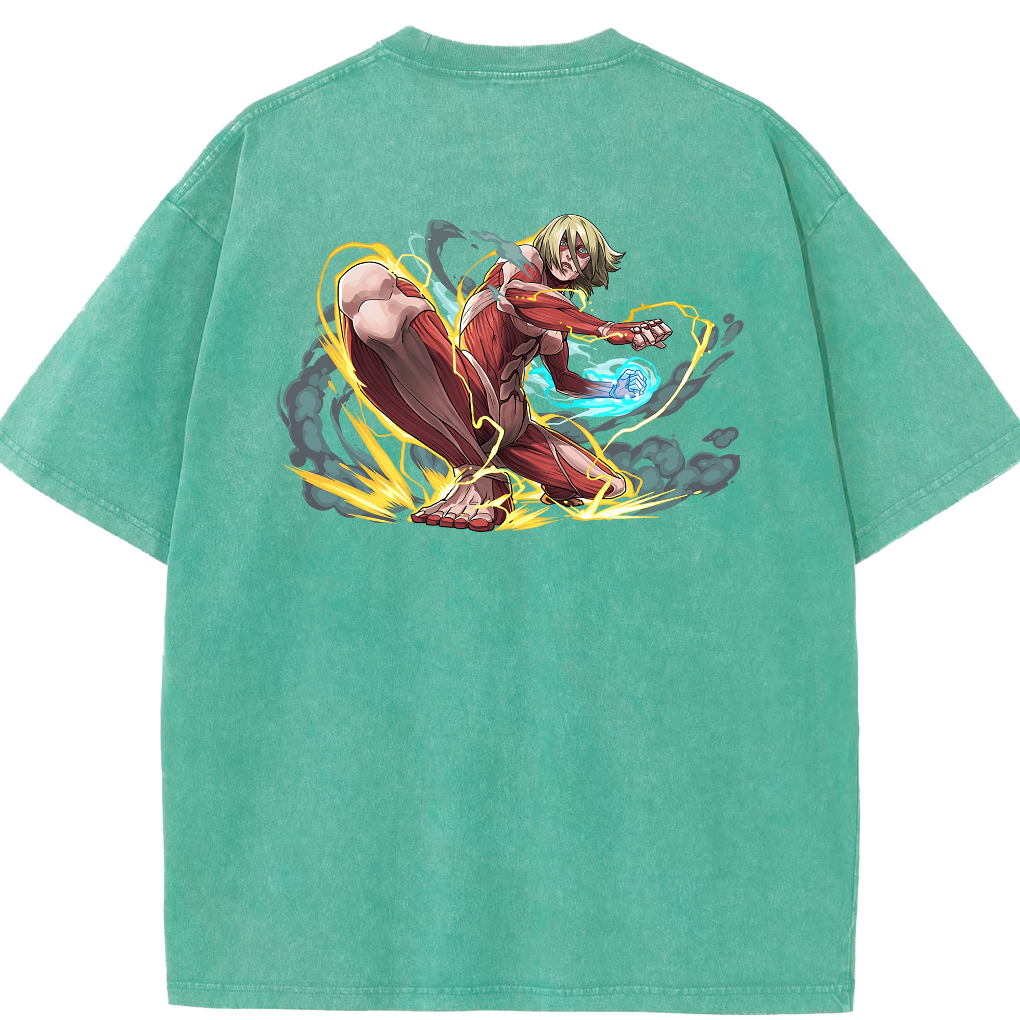 （画像用） 進撃の巨人 Attack on Titan 綿100% ヴィンテージ風 半袖Tシャツ（背面プリント）